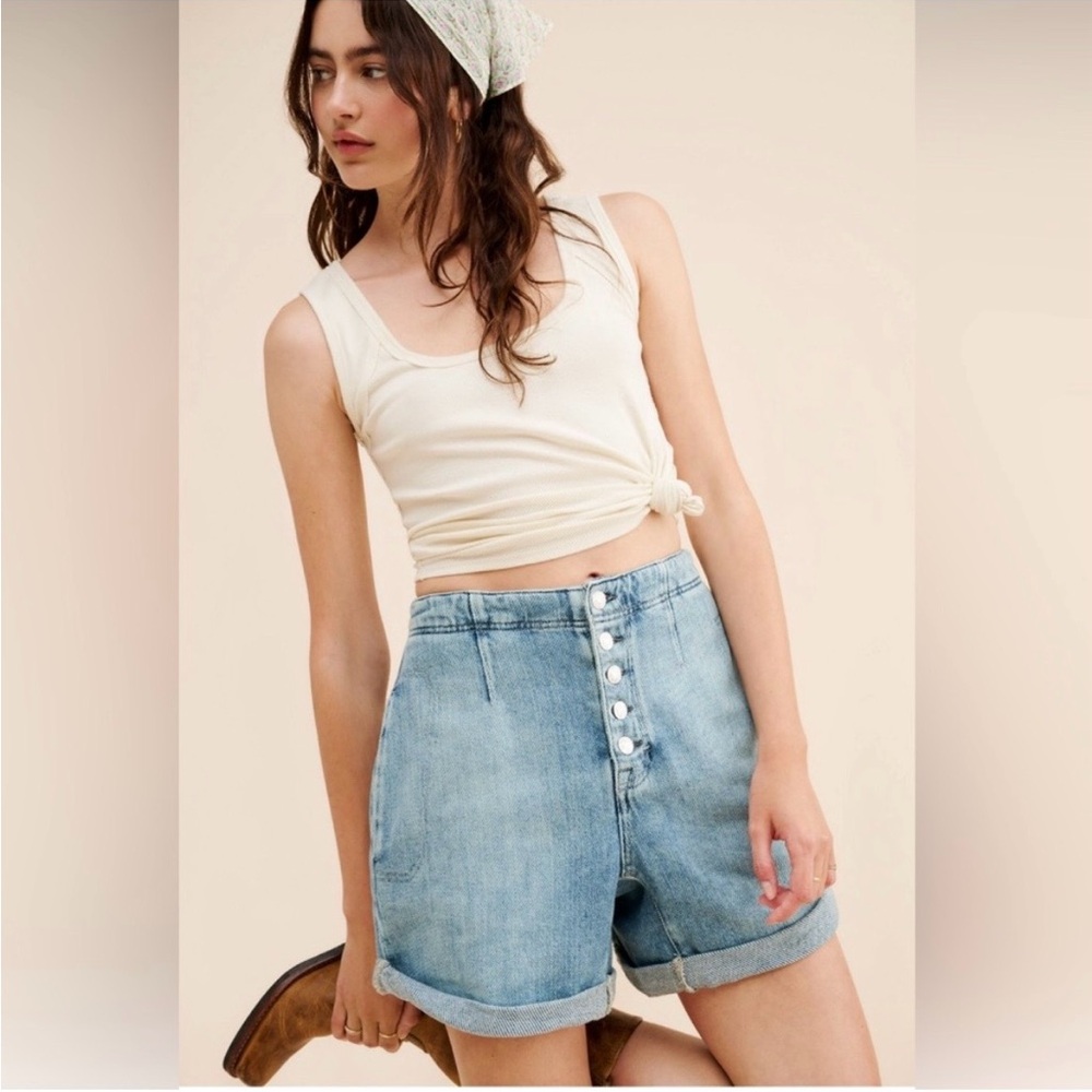 We The Free Osaka Light Blue Jean Shorts